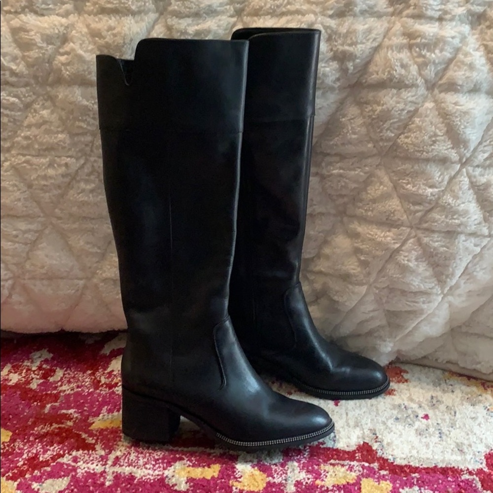 Franco Sarto Black Leather Knee High Boot